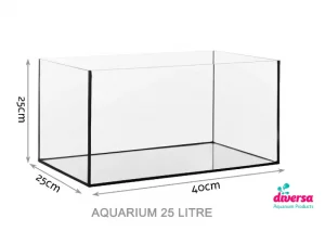 DIVERSA Guardian Glass Aquarium Fish Tank - 25 Litre