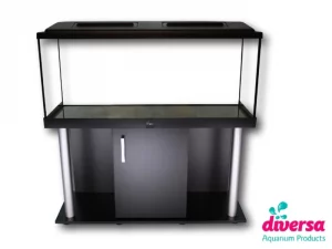Diversa Aquarium Set with LED Lid & Black Cabinet