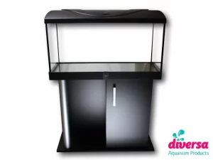 Diversa Aquarium Set with Enhanced LED Lid & Sleek Black Cabinet