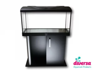Aquarium Set with LED Lid & Black Cabinet