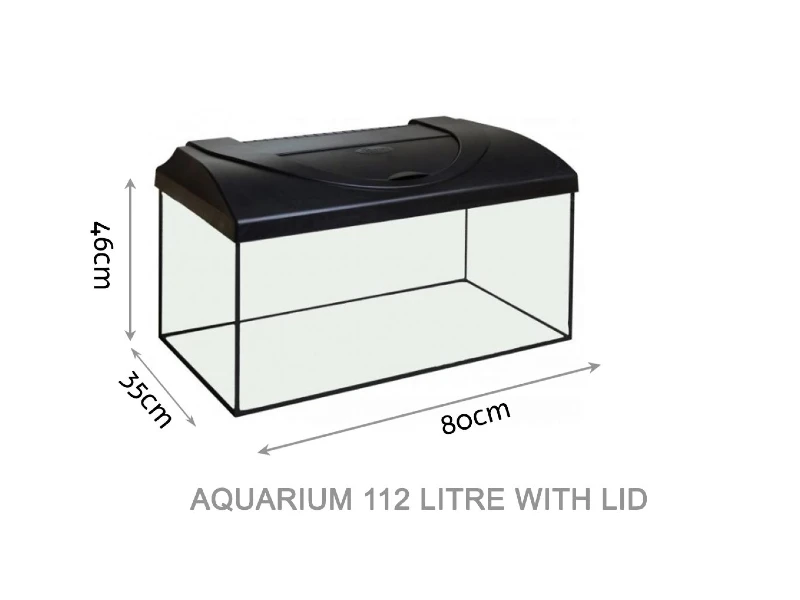 DIVERSA Guardian Glass Aquarium Fish Tank with LED Lid – 112 Litre
