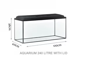DIVERSA Guardian Glass Aquarium Fish Tank with LED Lid – 240 Litre