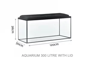 DIVERSA Guardian Glass Aquarium Fish Tank with LED Lid – 300 Litre