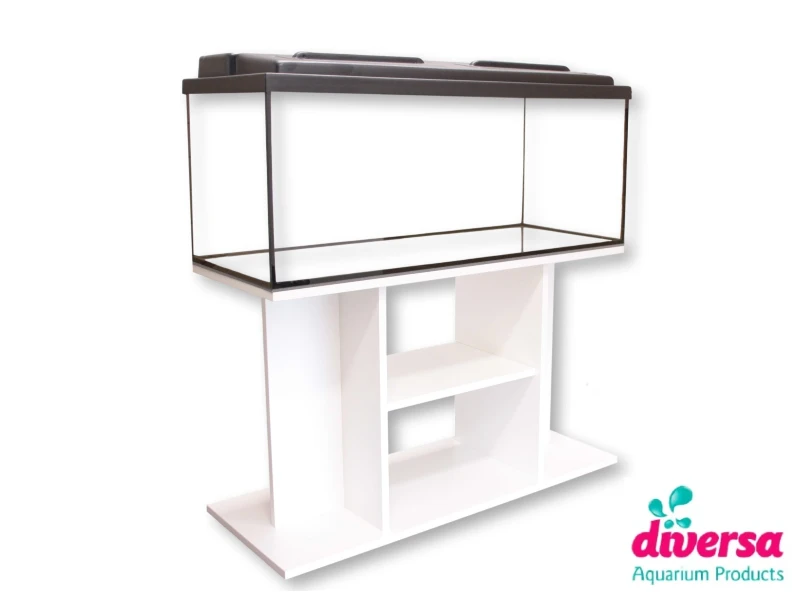 Diversa Fish Tank Set with LED Lid and White Stand
